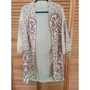 Boho Taaga Lightweight Tan Open Front Kimono Jacket XXL